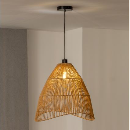 Brilagi - LED-Pendelleuchte an Kabel CERIA BOHO 1xE27/40W/230V Ø 50 cm braun