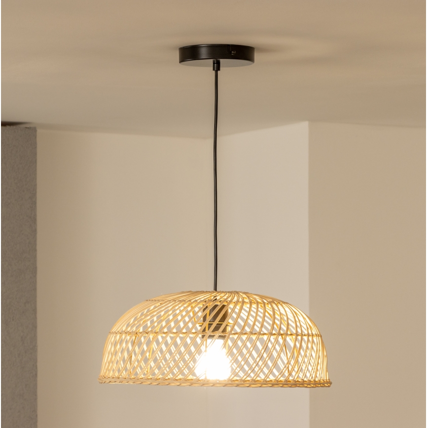 Brilagi - LED-Pendelleuchte an Kabel CERIA BOHO 1xE27/40W/230V Ø 60 cm Rattan