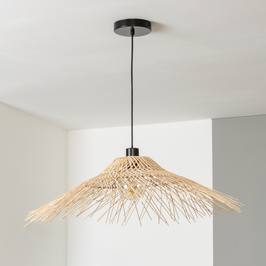 Brilagi - LED-Pendelleuchte an Kabel CERIA BOHO 1xE27/40W/230V Ø 70 cm Bambus