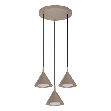 BRILAGI - LED Pendelleuchte an Kabel CONE TRIPLE ROUND 3xGX53/15W/230V beige
