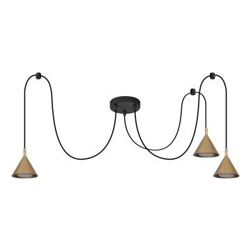 BRILAGI - LED Pendelleuchte an Kabel CONE TRIPLE SPIDER 3xGX53/15W/230V goldfarben