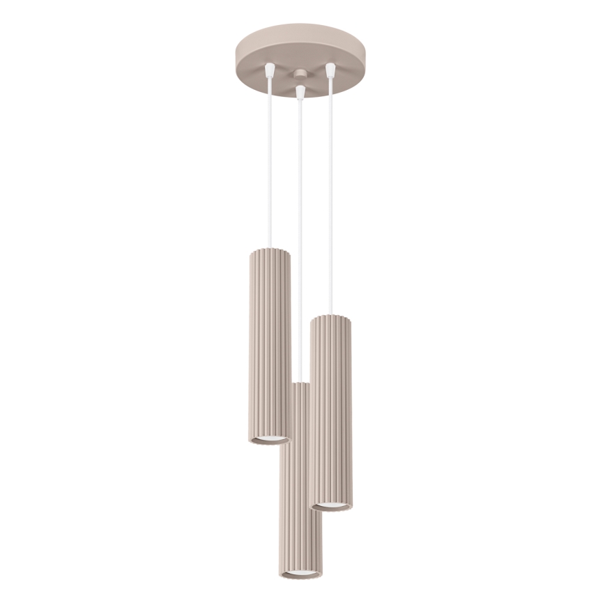 Brilagi - LED-Pendelleuchte an Kabel CRESTO 3xGU10/10W/230V taupe