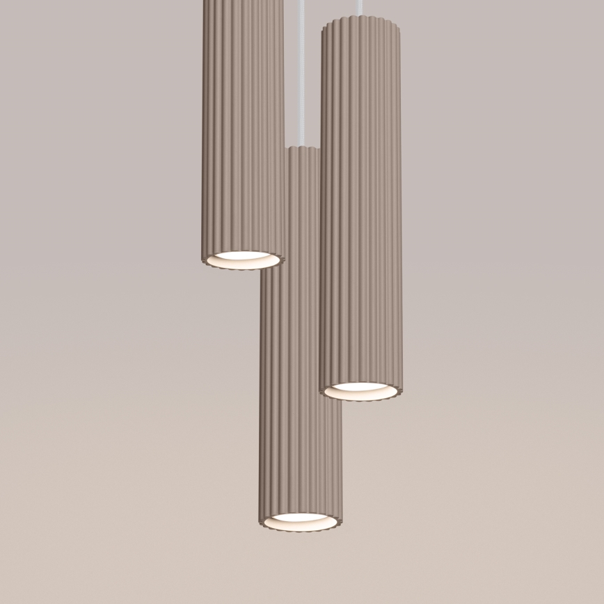 Brilagi - LED-Pendelleuchte an Kabel CRESTO 3xGU10/10W/230V taupe