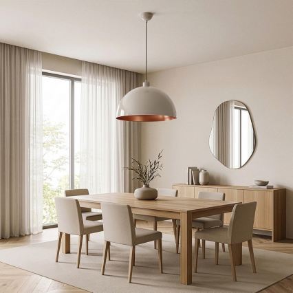 Brilagi - LED-Pendelleuchte an Kabel METALO 1xE27/40W/230V Ø 40 cm beige/kupferfarben