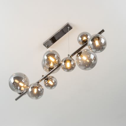 Brilagi - LED-Pendelleuchte an Kabel MILLA 10xG9/3W/230V schwarz-chrom/rauchglas