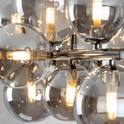 Brilagi - LED-Pendelleuchte an Kabel MILLA 10xG9/3W/230V schwarz-chrom/rauchglas