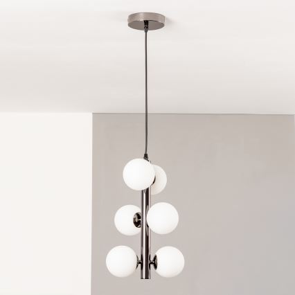 Brilagi - LED-Pendelleuchte an Kabel MILLA 6xG9/3W/230V schwarz-chrom/weiß