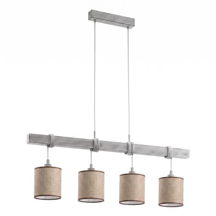 Brilagi - LED-Pendelleuchte an Kabel NUBILA 4xE27/60W/230V grau/braun