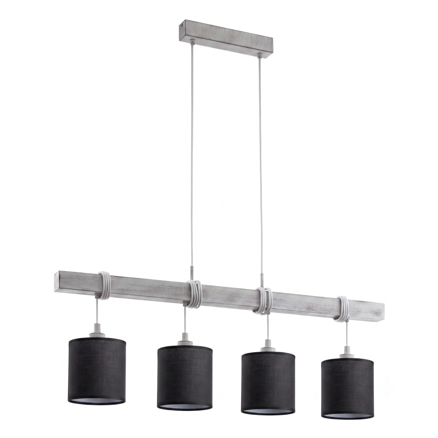 Brilagi - LED-Pendelleuchte an Kabel NUBILA 4xE27/60W/230V grau/schwarz