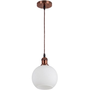 Brilagi - LED-Pendelleuchte an Kabel RETRO GLASS 1xE27/60W/230V Ø 15 cm kupfer/weiß