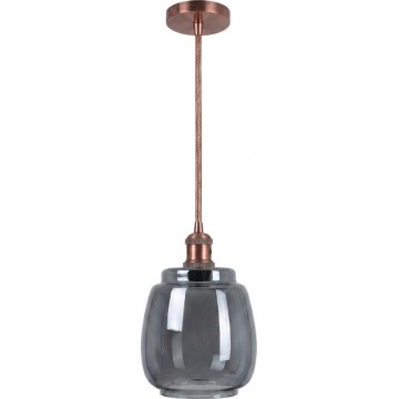 Brilagi - LED-Pendelleuchte an Kabel RETRO GLASS 1xE27/60W/230V Ø 26 cm weiß/rauchgrau