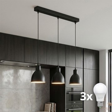 Brilagi - LED-Pendelleuchte an Kabel RIDDY 3xE27/60W/230V schwarz