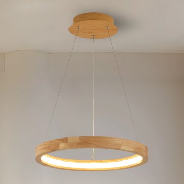 Brilagi - LED-Pendelleuchte an Kabel UMEA WOOD LED/30W/230V Ø 40 cm Gummibaumholz