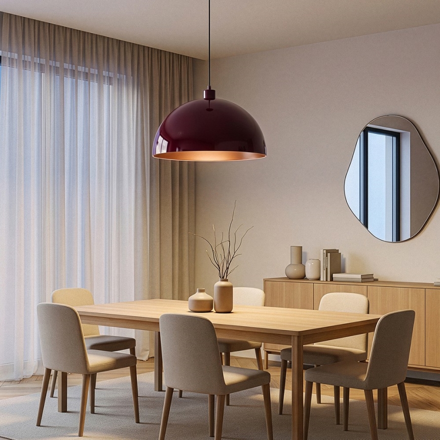 Brilagi - LED-Pendelleuchte an Seil METALO 1xE27/40W/230V Ø 40 cm Burgund/Kupfer