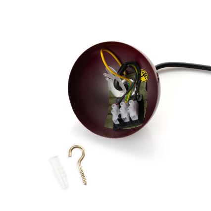 Brilagi - LED-Pendelleuchte an Seil METALO 1xE27/40W/230V Ø 40 cm Burgund/Kupfer