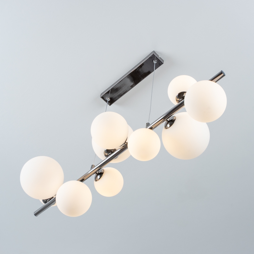 Brilagi - LED-Pendelleuchte an Seil MILLA 10xG9/3W/230V schwarz/chrom/weiß