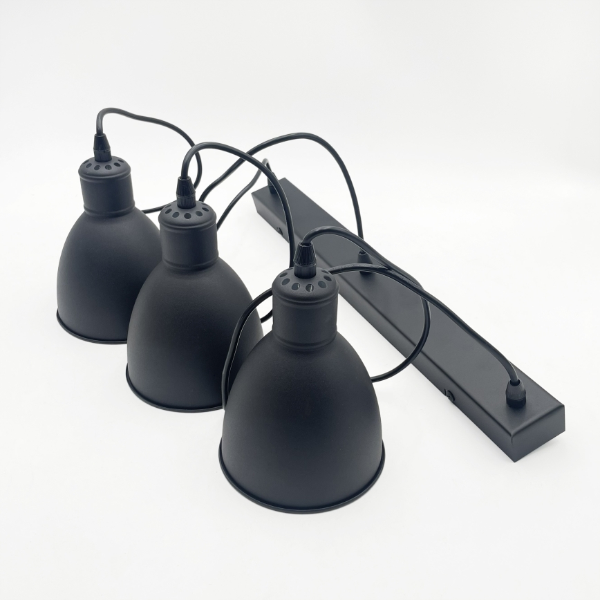 Brilagi - LED-Pendelleuchte an Stahlseil RIDDY 3xE27/60W/230V schwarz