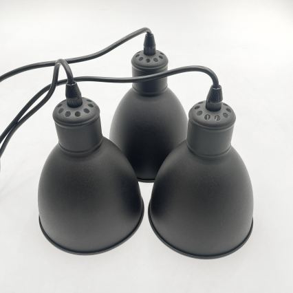 Brilagi - LED-Pendelleuchte an Stahlseil RIDDY 3xE27/60W/230V schwarz