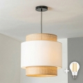 Brilagi - LED-Pendelleuchte CERIA an Seil 1xE27/40W/230V Ø 40 cm schwarz/beige/weiß
