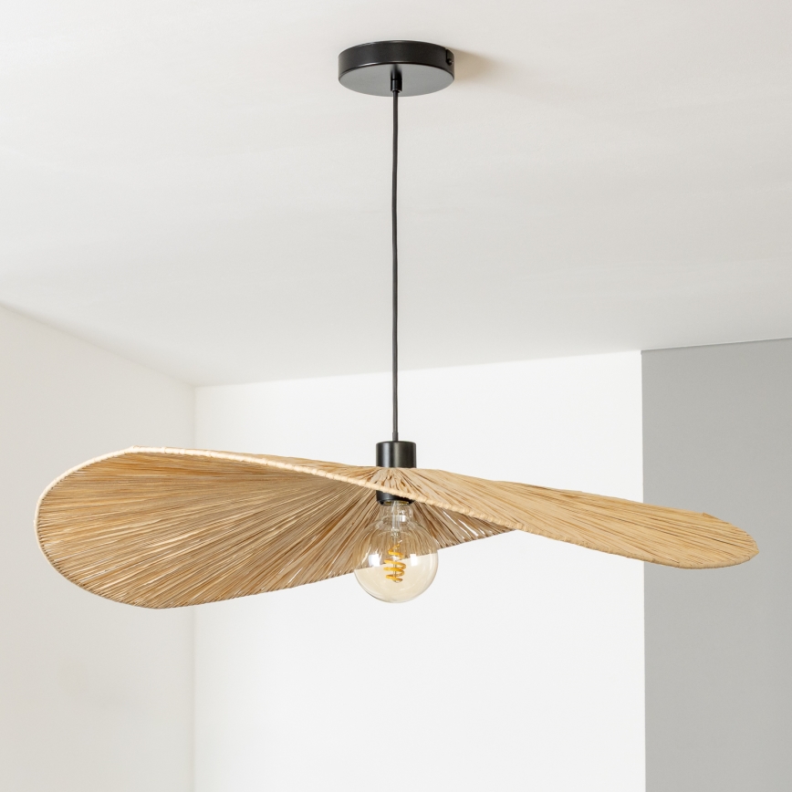 Brilagi - LED-Pendelleuchte CERIA BOHO, 1xE27/40W/230V, Ø 80 cm, Raffia