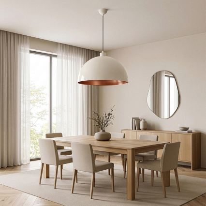 Brilagi - LED-Pendelleuchte METALO an Kabel 1x E27/40W/230V Ø 60 cm beige/kupferfarben