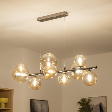 Brilagi - LED-Pendelleuchte MILLA mit Seilaufhängung 10xG9/3W/230V schwarz-chrom/gold
