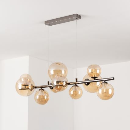 Brilagi - LED-Pendelleuchte MILLA mit Seilaufhängung 10xG9/3W/230V schwarz-chrom/gold