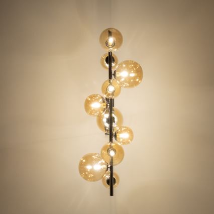 Brilagi - LED-Pendelleuchte MILLA mit Seilaufhängung 10xG9/3W/230V schwarz-chrom/gold