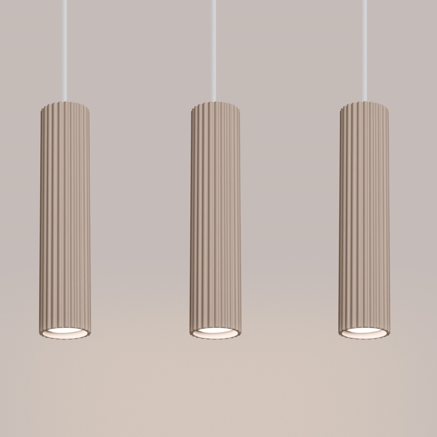 Brilagi - LED-Pendelleuchte mit Kabelaufhängung CRESTO 3xGU10/10W/230V taupe