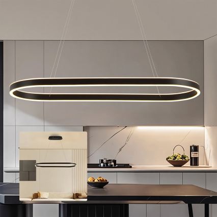 Brilagi - LED-Pendelleuchte mit Seil PONDIE LED/43W/230V 80x30 cm schwarz