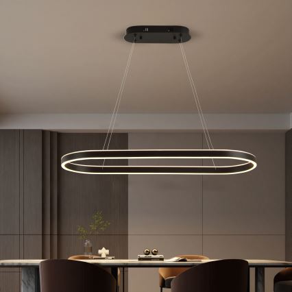 Brilagi - LED-Pendelleuchte mit Seil PONDIE LED/43W/230V 80x30 cm schwarz