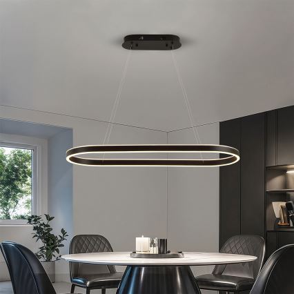 Brilagi - LED-Pendelleuchte mit Seil PONDIE LED/43W/230V 80x30 cm schwarz