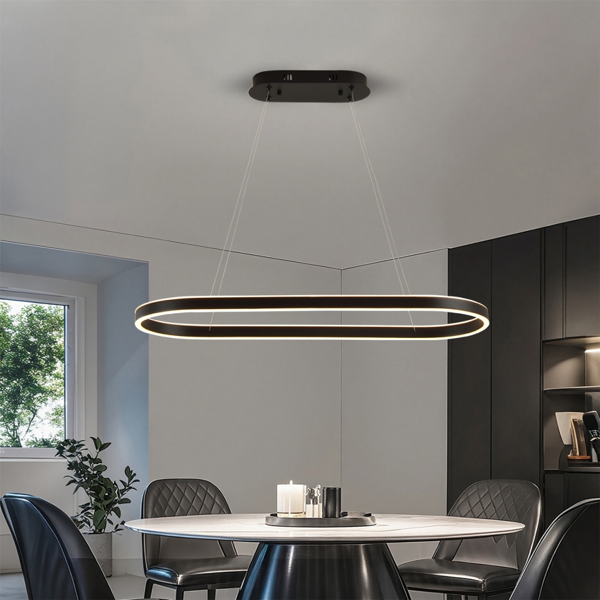 Brilagi - LED-Pendelleuchte mit Seil PONDIE LED/43W/230V 80x30 cm schwarz