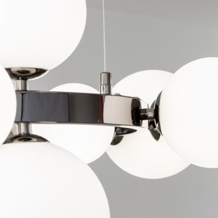 Brilagi - LED-Pendelleuchte mit Seilaufhängung MILLA 15xG9/3W/230V schwarz/chrom/weiß