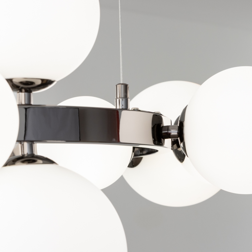 Brilagi - LED-Pendelleuchte mit Seilaufhängung MILLA 15xG9/3W/230V schwarz/chrom/weiß