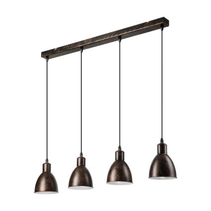 Brilagi - LED-Pendelleuchte mit Seilaufhängung RIDDY 4xE27/60W/230V Kupfer/Patina
