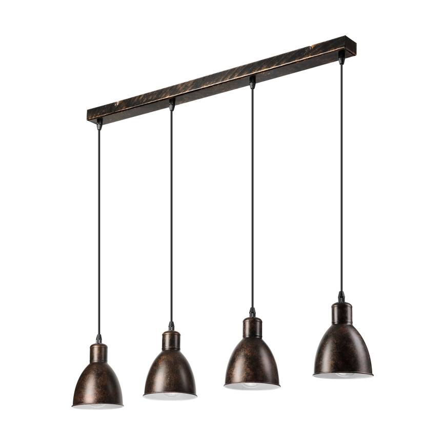 Brilagi - LED-Pendelleuchte mit Seilaufhängung RIDDY 4xE27/60W/230V Kupfer/Patina