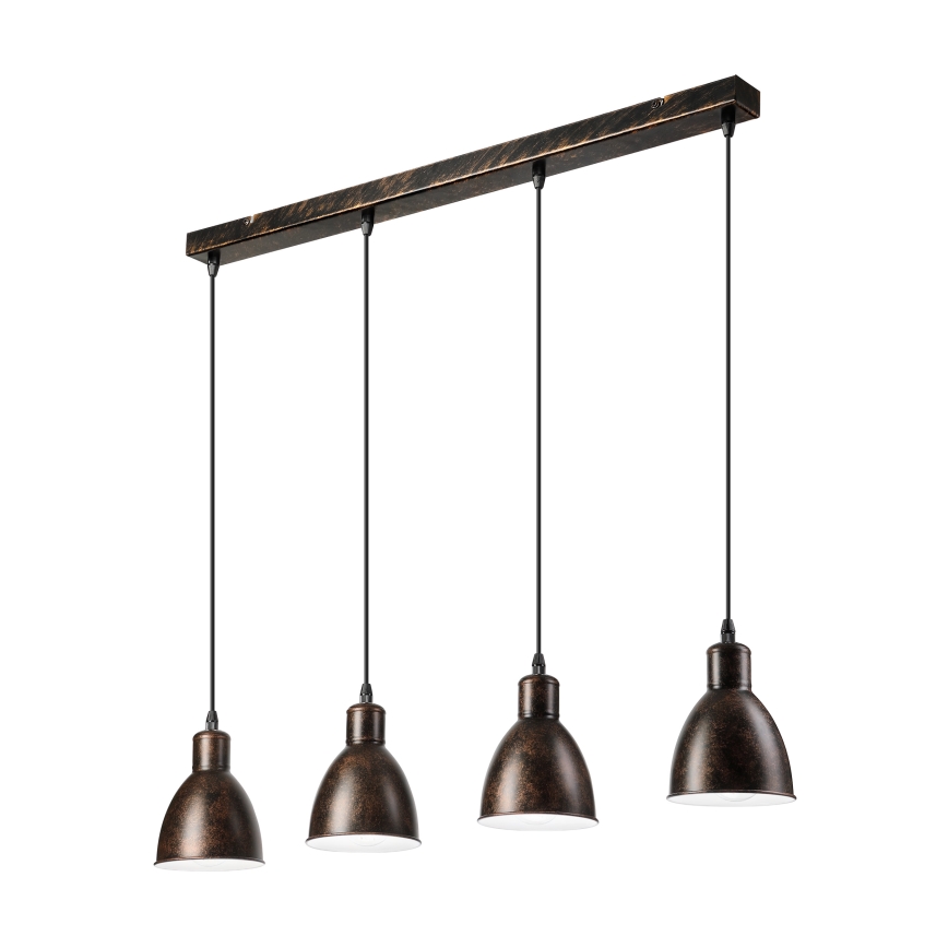 Brilagi - LED-Pendelleuchte mit Seilaufhängung RIDDY 4xE27/60W/230V Kupfer/Patina