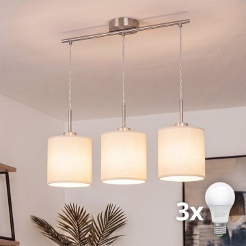 Brilagi - LED-Pendelleuchte NUBILA an Kabel, 3xE27/60W/230V, cremefarben