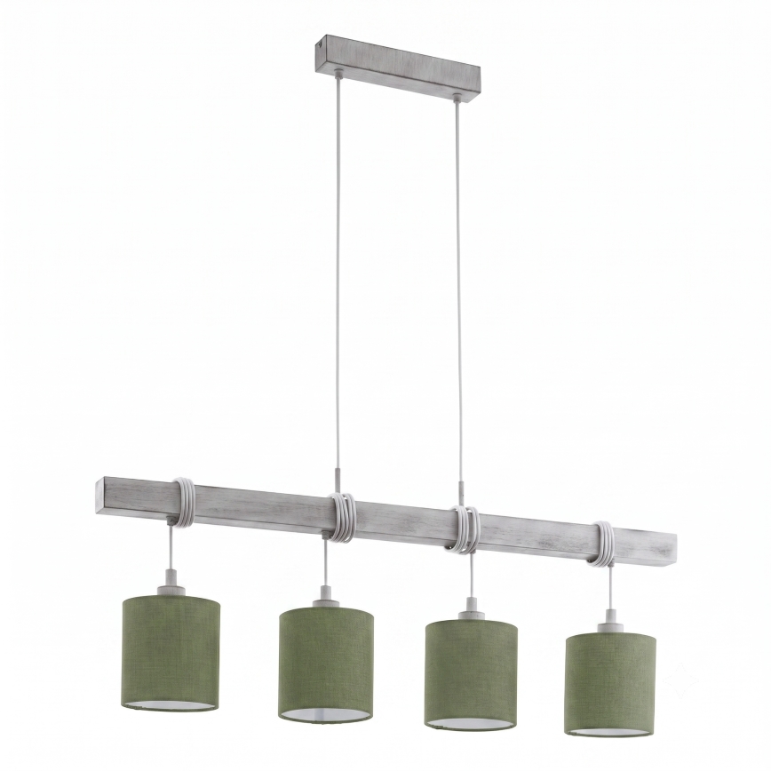Brilagi - LED-Pendelleuchte NUBILA an Kabel, 4x E27/60W/230V, grau/grün