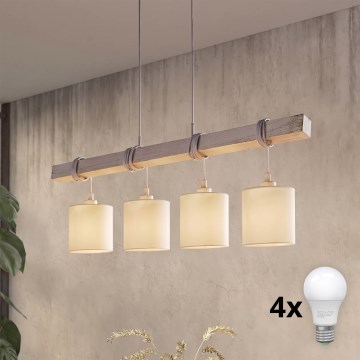 Brilagi - LED-Pendelleuchte NUBILA an Kabel 4xE27/60W/230V grau/creme