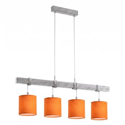 Brilagi - LED-Pendelleuchte NUBILA an Kabel 4xE27/60W/230V grau/orange
