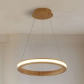 Brilagi - LED-Pendelleuchte UMEA WOOD an Seil, LED/30W/230V, Ø 40 cm, Holz