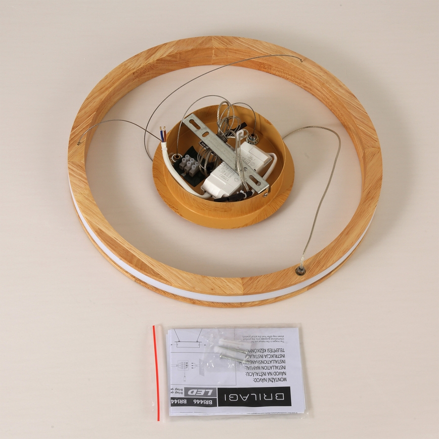 Brilagi - LED-Pendelleuchte UMEA WOOD an Seil, LED/30W/230V, Ø 40 cm, Holz