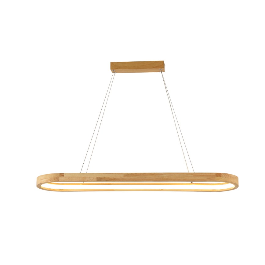 Brilagi - LED-Pendelleuchte UMEA WOOD an Stahlseil, LED/40W/230V, 90x22 cm, Holz