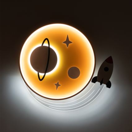 Brilagi -LED Plafoniera a LED per bambini STARSHIP LED/64W/230V 3000/4500K gialla