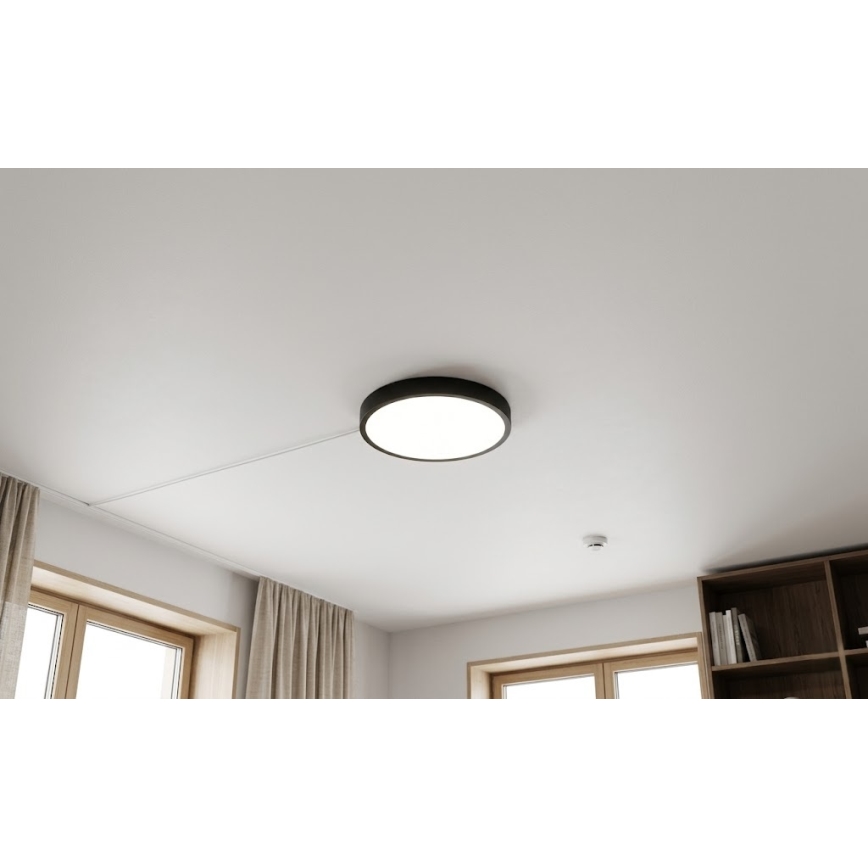 BRILAGI - Plafoniera LED da bagno con sensore ZENNA LED/18W/230V Ø 29,5 cm IP44 nero + telecomando