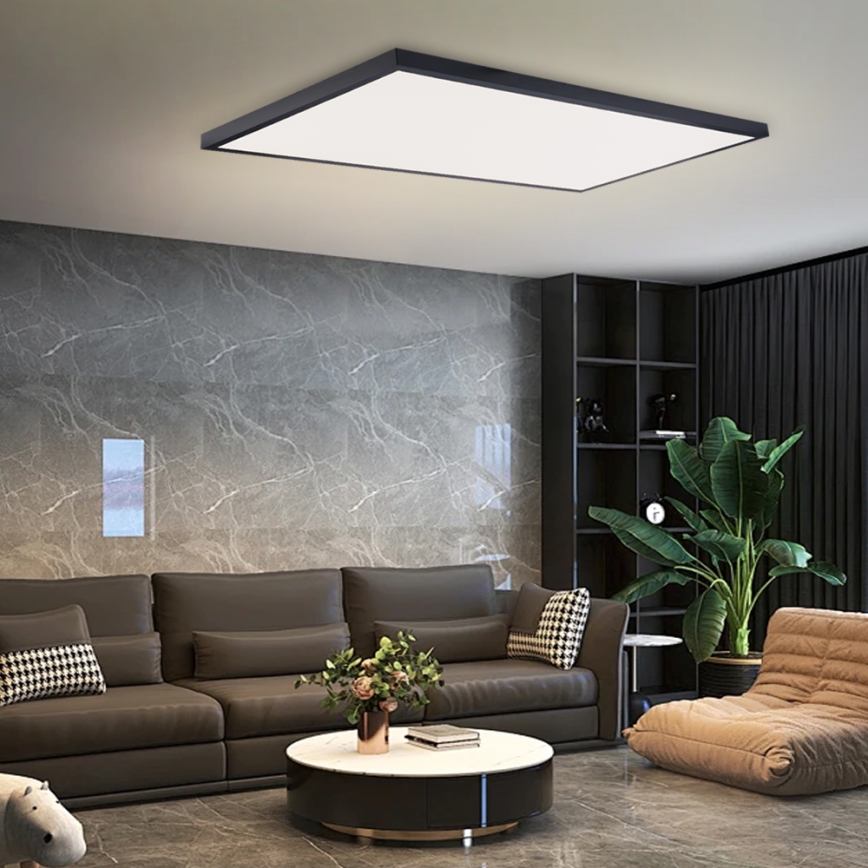 Brilagi - Plafoniera LED dimmerabile per bagno FRAME SMART LED/96W/230V 120x60 cm 3000-6000K IP44 nera + telecomando