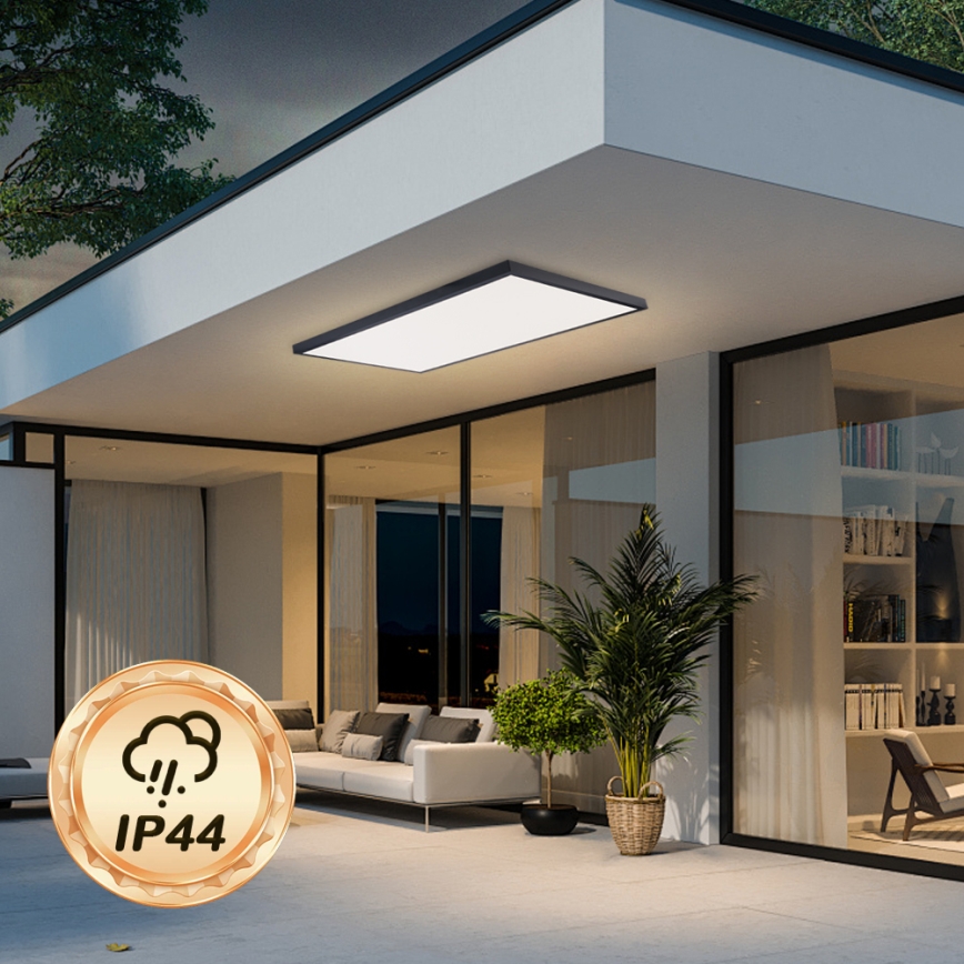 Brilagi - Plafoniera LED dimmerabile per bagno FRAME SMART LED/96W/230V 120x60 cm 3000-6000K IP44 nera + telecomando