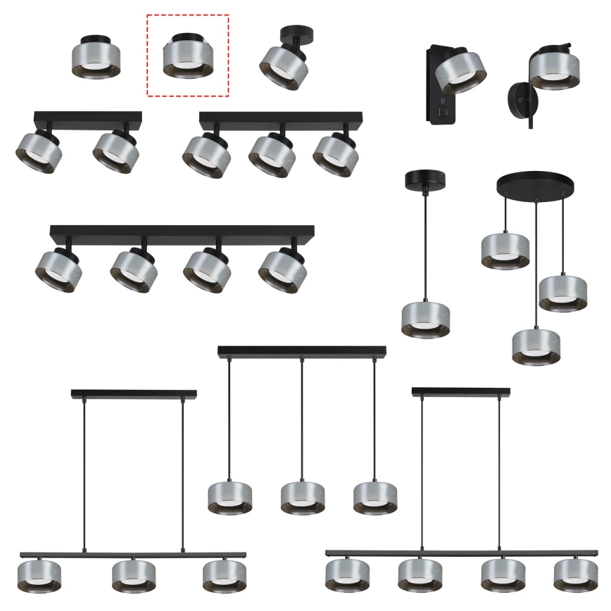 Brilagi - LED Plafoniera da incasso AURA LUX 1xGX53/30W/230V ø 13 cm nero/fumé